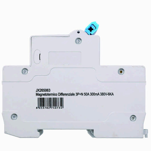 ETTROIT Interruttore Magnetotermico Differenziale 3P+N 50A 6KA 300mA 380V Occupa 4 Moduli DIN