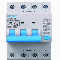 ETTROIT Interruttore Magnetotermico Differenziale 3P+N 63A 6KA 300mA 380V Occupa 4 Moduli DIN