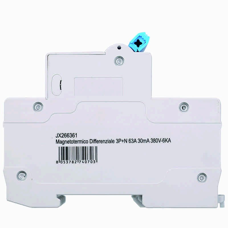 ETTROIT Interruttore Magnetotermico Differenziale 3P+N 63A 6KA 30mA 380V Occupa 4 Moduli DIN