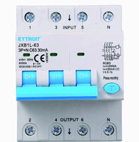 ETTROIT Interruttore Magnetotermico Differenziale 3P+N 63A 6KA 30mA 380V Occupa 4 Moduli DIN