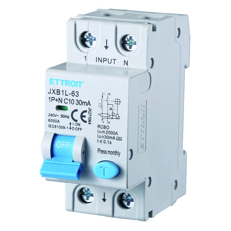 ETTROIT Interruttore Magnetotermico Differenziale Tipo A 1P+N 10A 6KA 30mA 220V Occupa 2 Moduli DIN