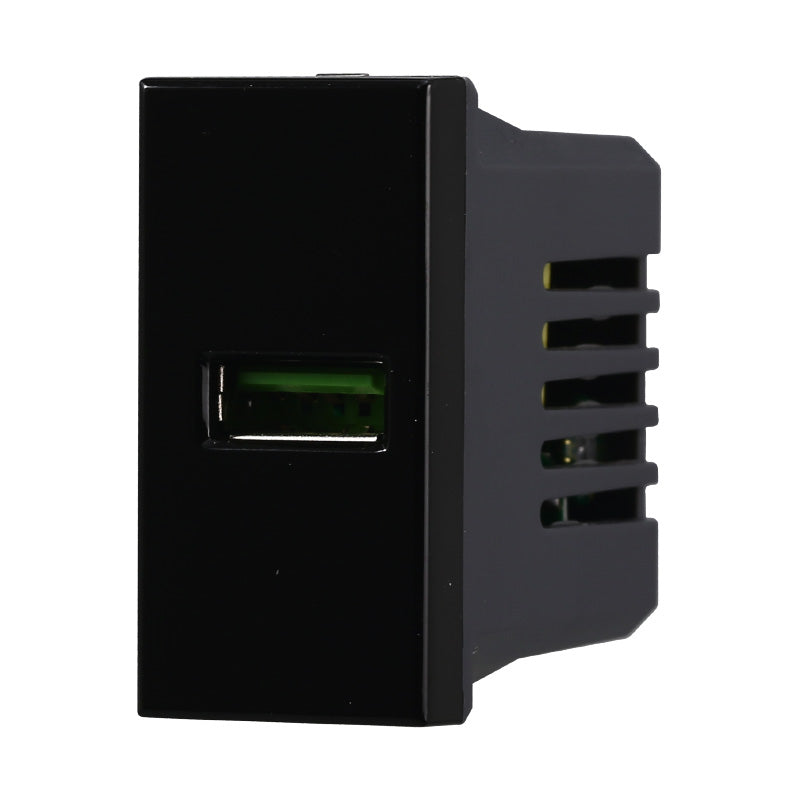 ETTROIT Modulo Presa Caricatore USB 5V 2,1A Colore Nero Compatibile Con Bticino Axolute