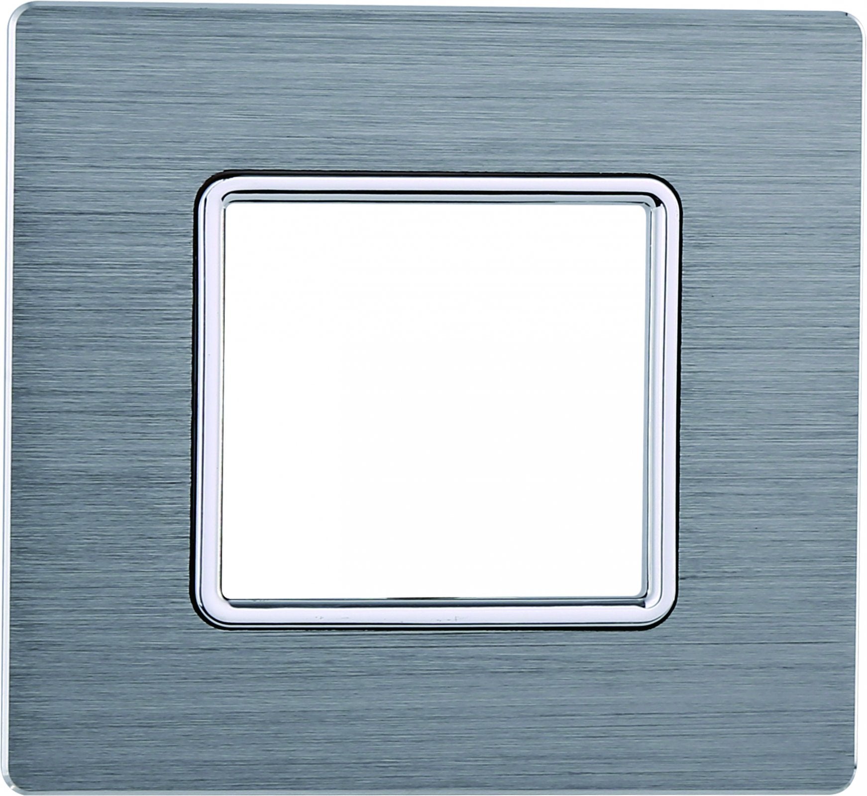 ETTROIT Placca In Alluminio Serie Solar 2P Colore Silver Compatibile Con Bticino Matix