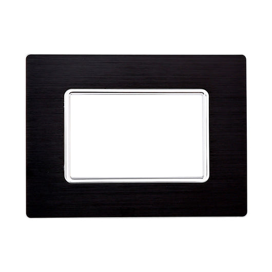 ETTROIT Placca In Alluminio Serie Solar 3P Colore Nero Compatibile Con Bticino Matix