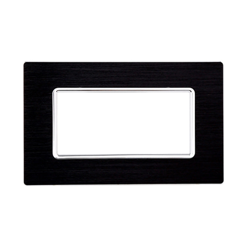 ETTROIT Placca In Alluminio Serie Solar 4P Colore Nero Compatibile Con Bticino Matix