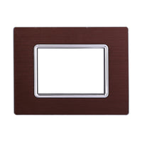 ETTROIT Placca In Alluminio Serie Space 3P Colore Bronzo Compatibile Con Bticino Living Light