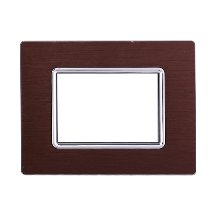 ETTROIT Placca In Alluminio Serie Space 3P Colore Bronzo Compatibile Con Bticino Living Light