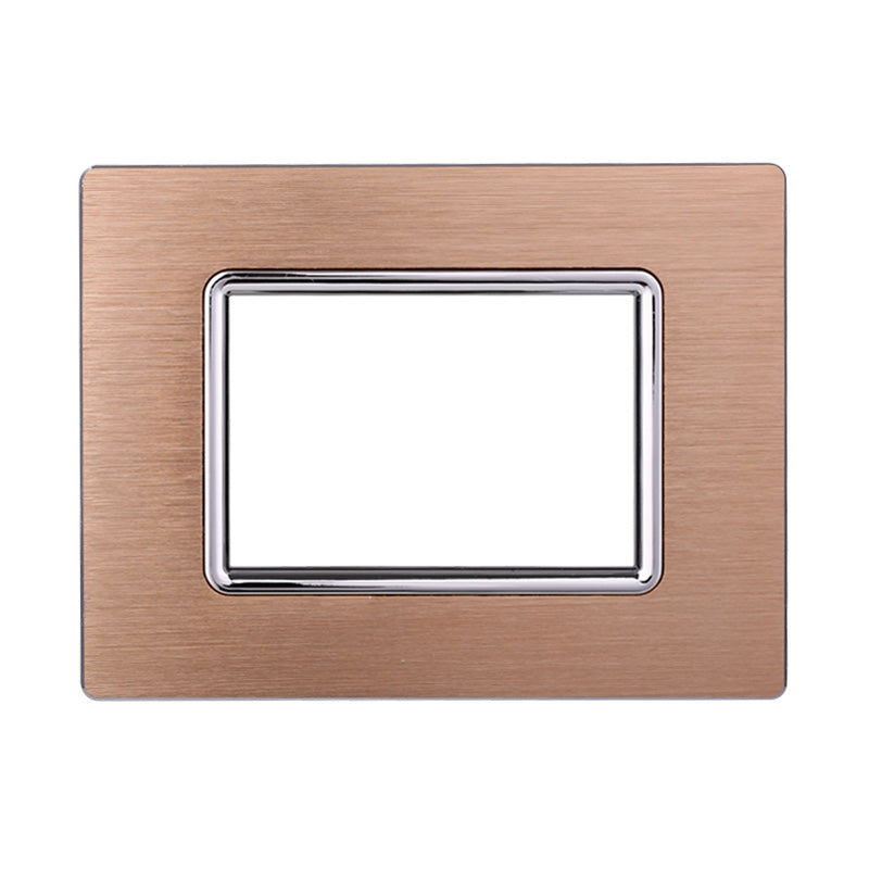 ETTROIT Placca In Alluminio Serie Space 3P Colore Oro Compatibile Con Bticino Living Light