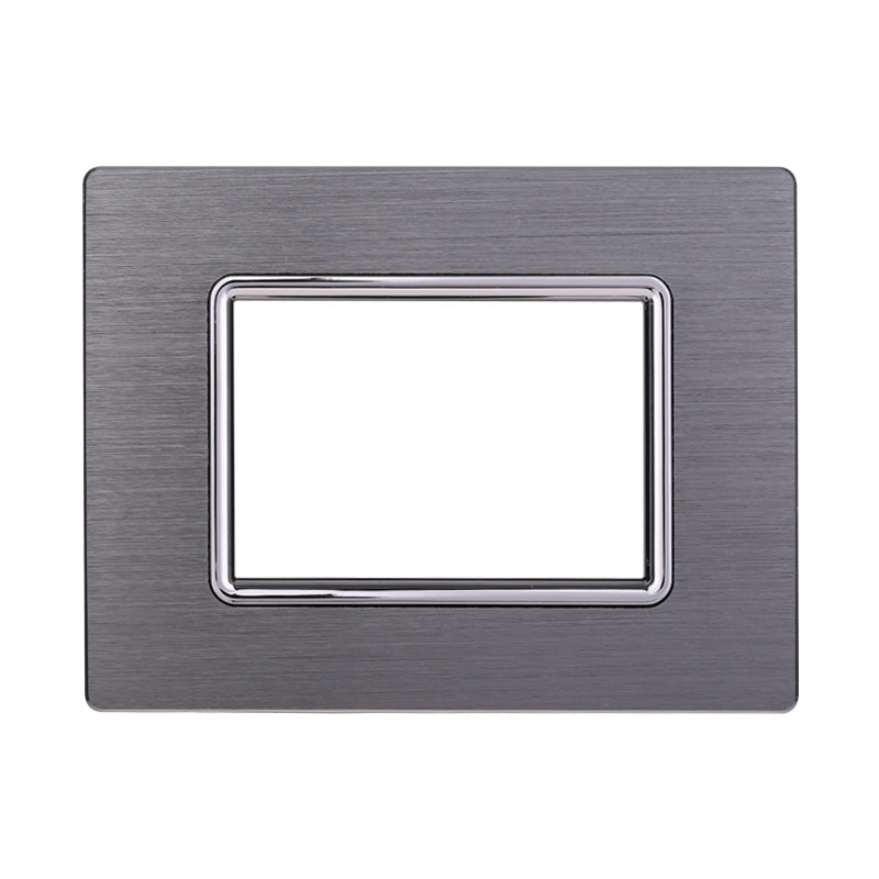 ETTROIT Placca In Alluminio Serie Space 3P Colore Silver Compatibile Con Bticino Living Light