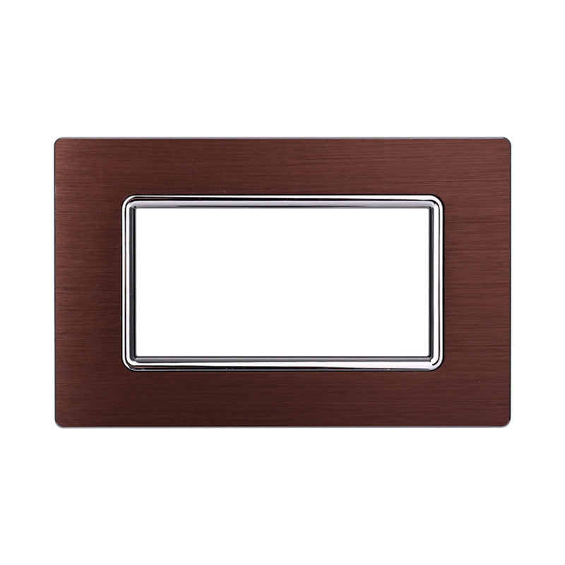 ETTROIT Placca In Alluminio Serie Space 4P Colore Bronzo Compatibile Con Bticino Living Light