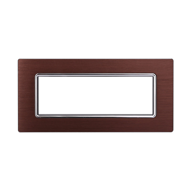 ETTROIT Placca In Alluminio Serie Space 7P Colore Bronzo Compatibile Con Bticino Living Light