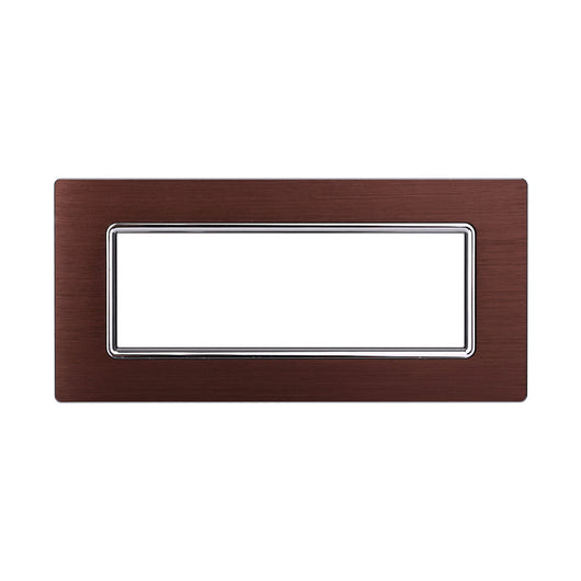 ETTROIT Placca In Alluminio Serie Space 7P Colore Bronzo Compatibile Con Bticino Living Light