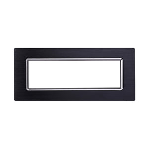 ETTROIT Placca In Alluminio Serie Space 7P Colore Nero Compatibile Con Bticino Living Light