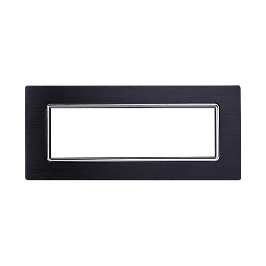 ETTROIT Placca In Alluminio Serie Space 7P Colore Nero Compatibile Con Bticino Living Light