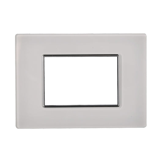 ETTROIT Placca In Vetro Serie Moon 3P Colore Bianco Compatibile Con Bticino Axolute