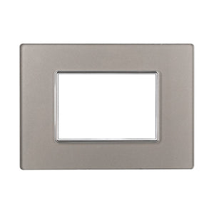 ETTROIT Placca In Vetro Serie Moon 3P Colore Silver Compatibile Con Bticino Axolute