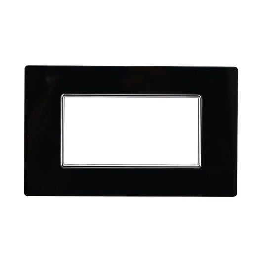 ETTROIT Placca In Vetro Serie Moon 4P Colore Nero Compatibile Con Bticino Axolute