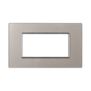 ETTROIT Placca In Vetro Serie Moon 4P Colore Silver Compatibile Con Bticino Axolute