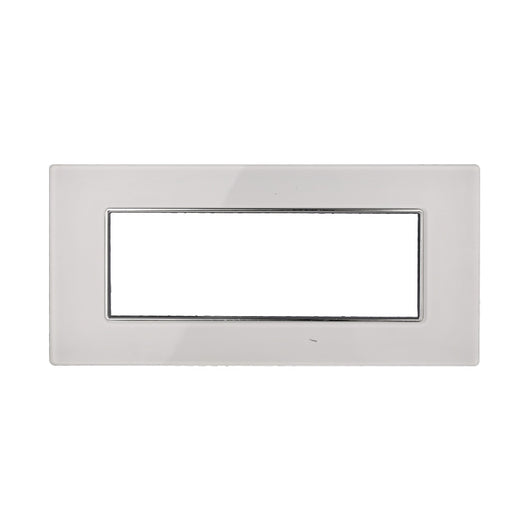 ETTROIT Placca In Vetro Serie Moon 6P Colore Bianco Compatibile Con Bticino Axolute