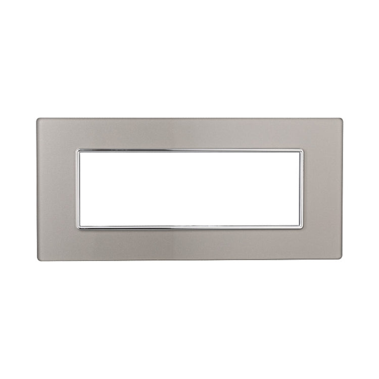 ETTROIT Placca In Vetro Serie Moon 6P Colore Silver Compatibile Con Bticino Axolute