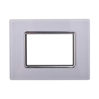 ETTROIT Placca In Vetro Serie Space 3P Colore Bianco Compatibile Con Bticino Living Light