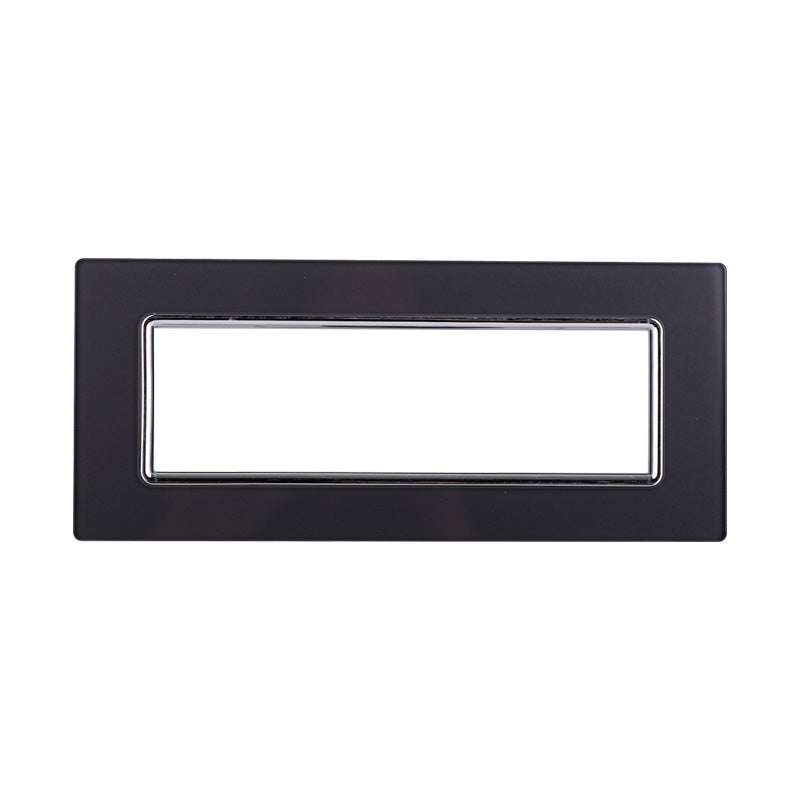 ETTROIT Placca In Vetro Serie Space 7P Colore Acciaio Scuro Compatibile Con Bticino Living Light