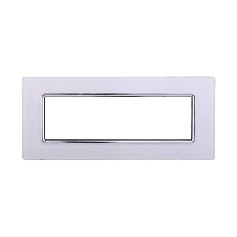 ETTROIT Placca In Vetro Serie Space 7P Colore Bianco Compatibile Con Bticino Living Light