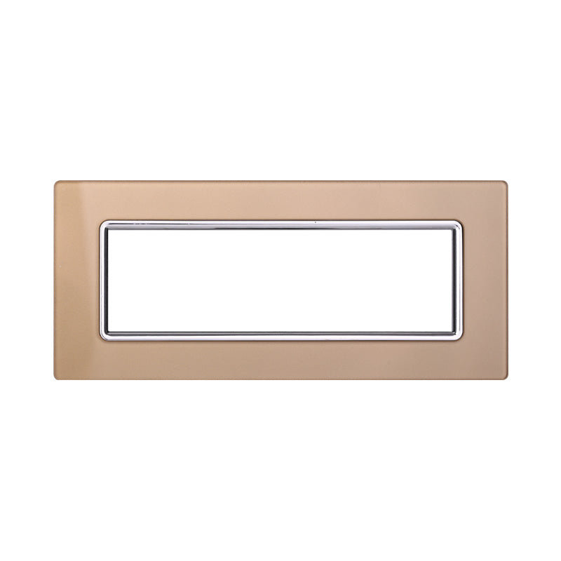 ETTROIT Placca In Vetro Serie Space 7P Colore Oro Compatibile Con Bticino Living Light