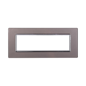 ETTROIT Placca In Vetro Serie Space 7P Colore Silver Compatibile Con Bticino Living Light