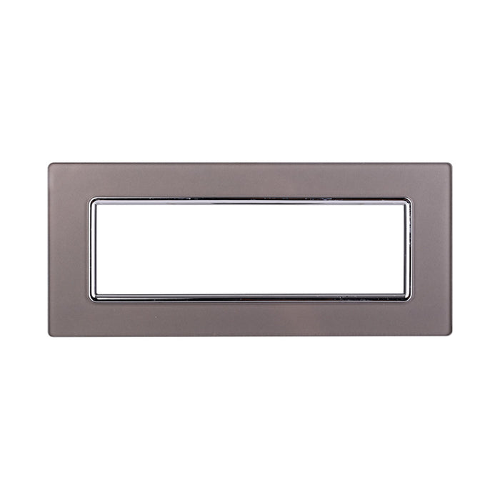 ETTROIT Placca In Vetro Serie Space 7P Colore Silver Compatibile Con Bticino Living Light