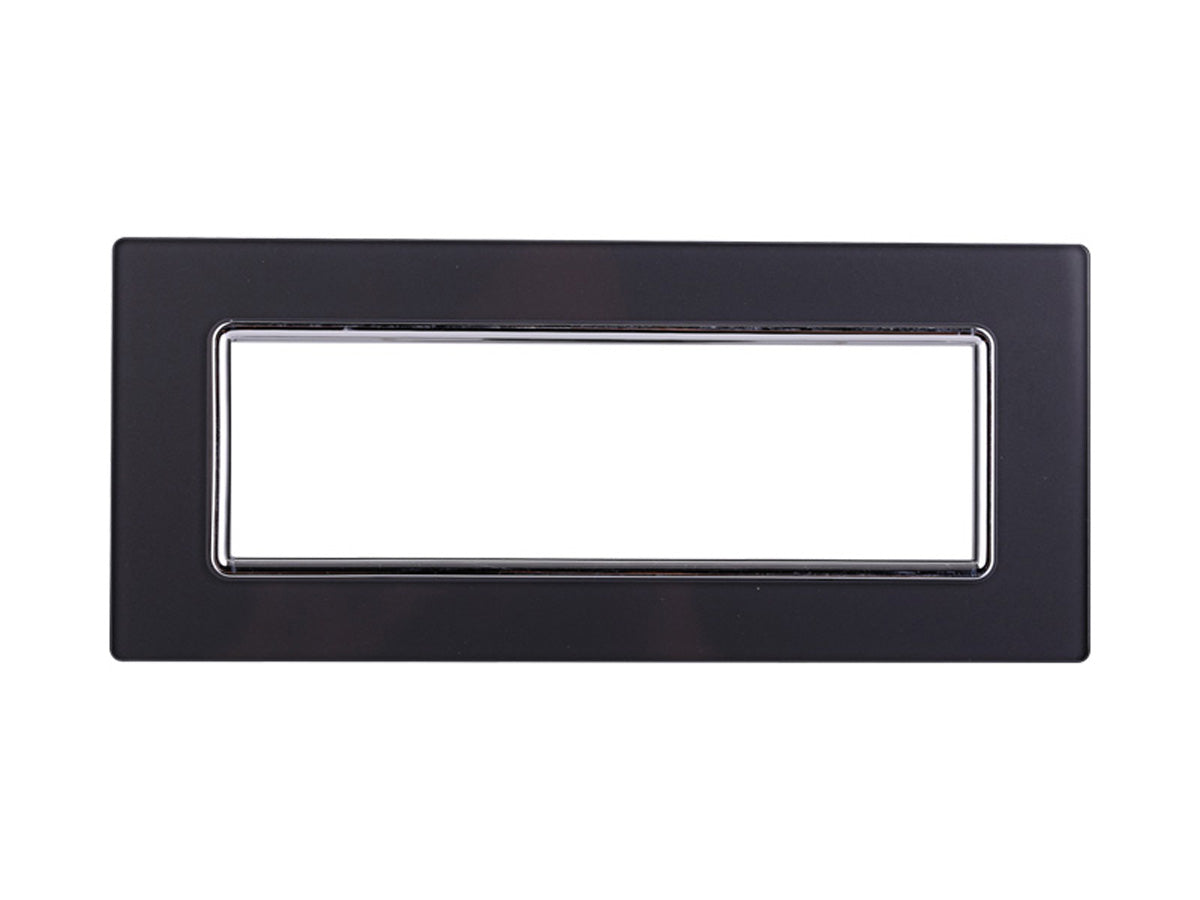 ETTROIT Placca In Vetro Serie Starlight 7P Colore Acciaio Scuro Compatibile Con Vimar Plana