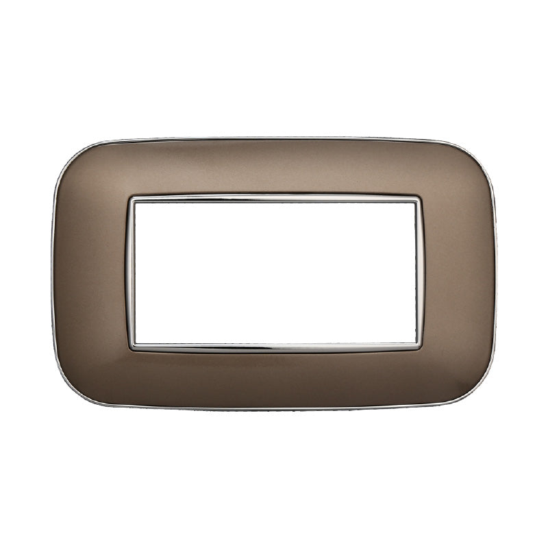 ETTROIT Placca Orbis Serie Moon 4P Colore Bronzo Compatibile Con Bticino Axolute