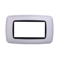 ETTROIT Placca Plastica Bombata Serie Space 4P Colore Bianco Compatibile Con Bticino Living Light