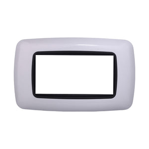 ETTROIT Placca Plastica Bombata Serie Space 4P Colore Bianco Compatibile Con Bticino Living Light