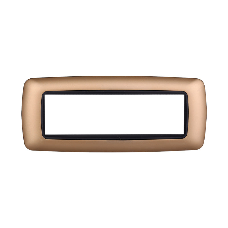 ETTROIT Placca Plastica Bombata Serie Space 7P Colore Oro Compatibile Con Bticino Living Light