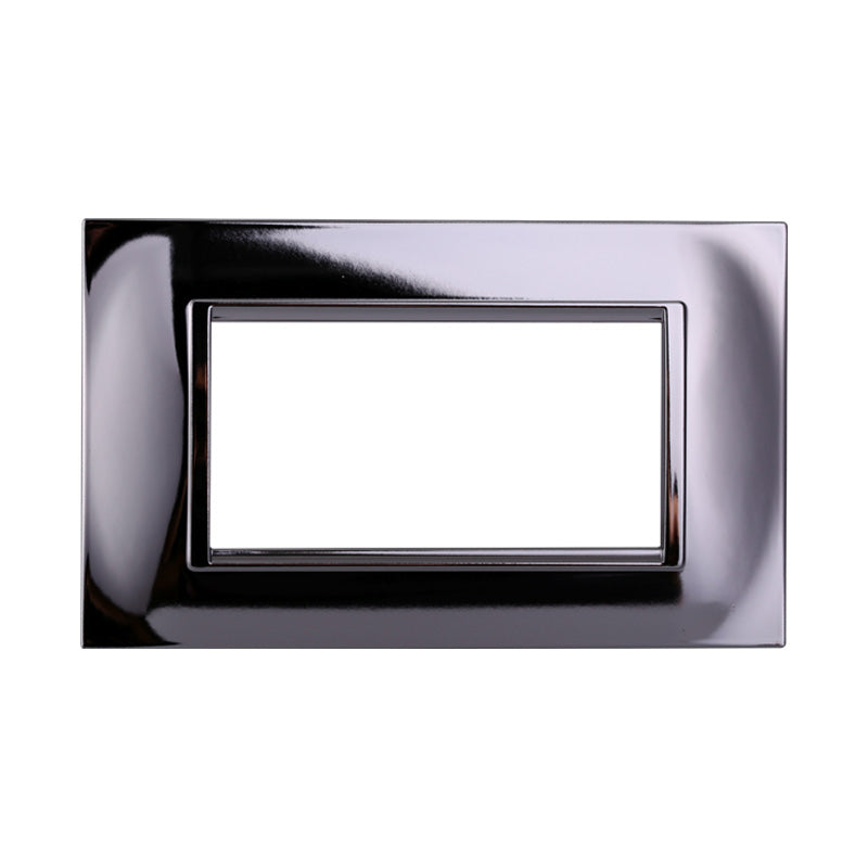 ETTROIT Placca Plastica Quadrata Serie Space 4P Colore Cromato Lucido Compatibile Con Bticino Living Light