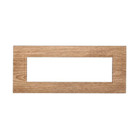 ETTROIT Placca Plastica Quadrata Serie Space 7P Colore Legno Chiaro Compatibile Con Bticino Living Light