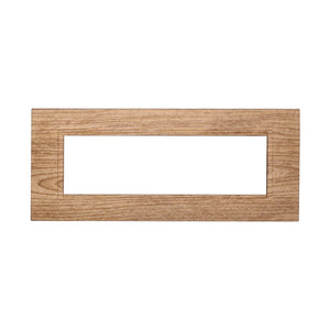 ETTROIT Placca Plastica Quadrata Serie Space 7P Colore Legno Chiaro Compatibile Con Bticino Living Light