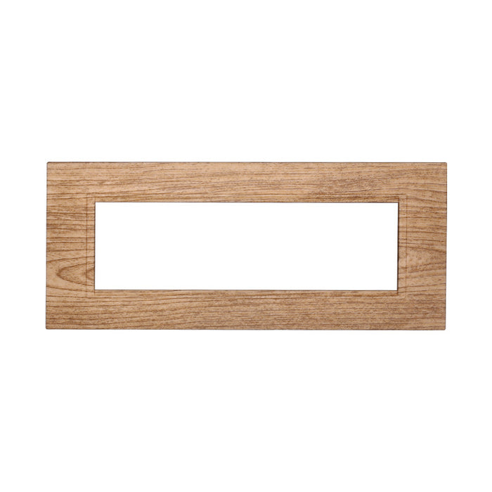 ETTROIT Placca Plastica Quadrata Serie Space 7P Colore Legno Chiaro Compatibile Con Bticino Living Light