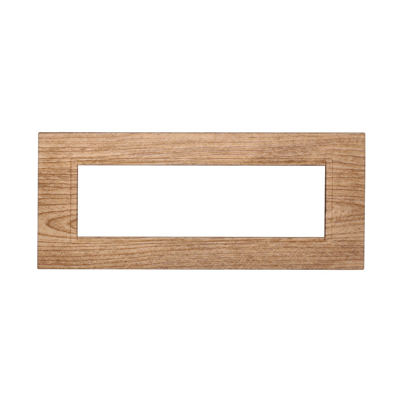 ETTROIT Placca Plastica Quadrata Serie Space 7P Colore Legno Chiaro Compatibile Con Bticino Living Light