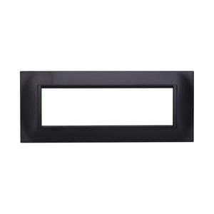 ETTROIT Placca Plastica Quadrata Serie Space 7P Colore Nero Compatibile Con Bticino Living Light