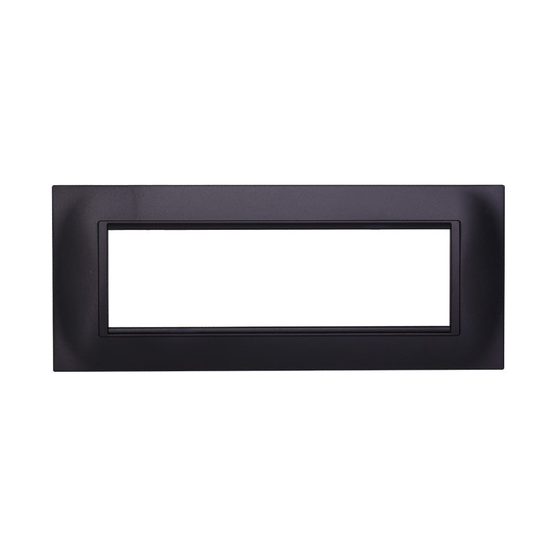 ETTROIT Placca Plastica Quadrata Serie Space 7P Colore Nero Compatibile Con Bticino Living Light