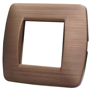 ETTROIT Placca Plastica Serie Space 2P Colore Bronzo Satinato Compatibile Con Bticino Living Light