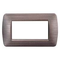 ETTROIT Placca Plastica Serie Space 4P Colore Bronzo Satinato Compatibile Con Bticino Living Light