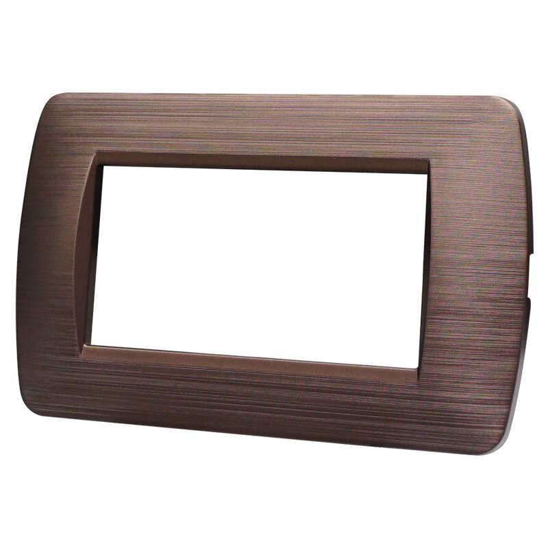 ETTROIT Placca Plastica Serie Space 4P Colore Bronzo Satinato Compatibile Con Bticino Living Light