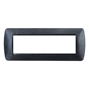 ETTROIT Placca Plastica Serie Space 7P Colore Nero Satinato Compatibile Con Bticino Living Light