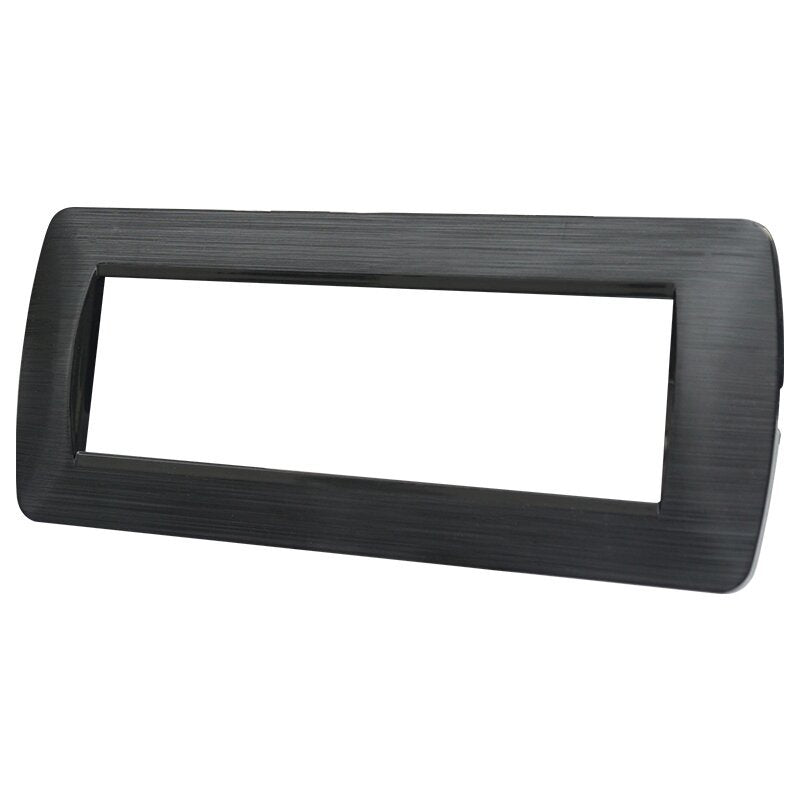 ETTROIT Placca Plastica Serie Space 7P Colore Nero Satinato Compatibile Con Bticino Living Light