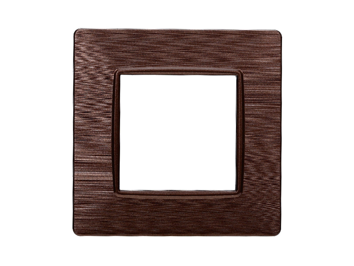 ETTROIT Placca Plastica Serie Starlight 2P Colore Bronzo Satinato Compatibile Con Vimar Plana