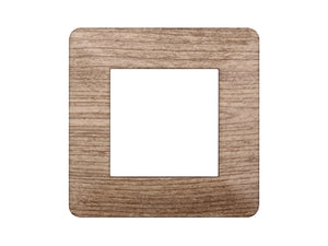 ETTROIT Placca Plastica Serie Starlight 2P Colore Legno Chiaro Compatibile Con Vimar Plana