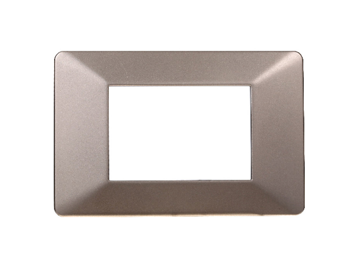 ETTROIT Placca Plastica Serie Starlight 3P Colore Bronzo Compatibile Con Vimar Plana